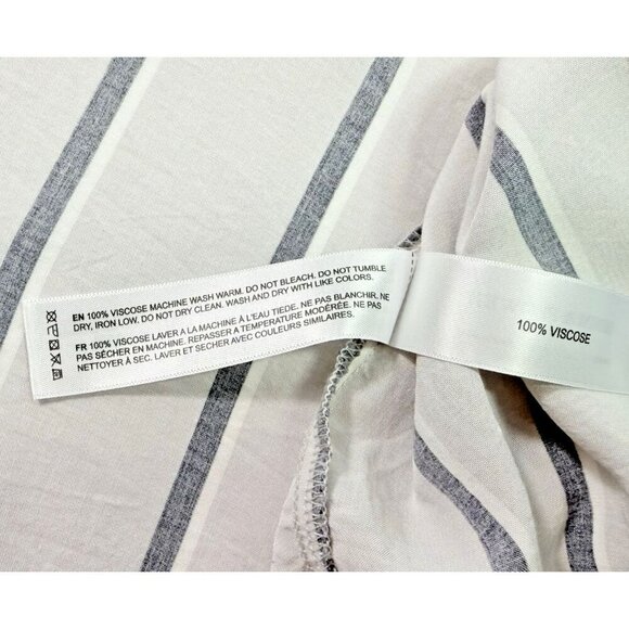 Denim & Flower Ricky Singh Men's XL White Button Up Gray Vertical Stripe Viscose - Picture 7 of 12